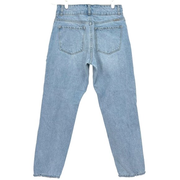 Kancan Women's Distressed High Rise Ankle Leg Blue Denim Jeans Size 7/27 - Picture 2 of 10